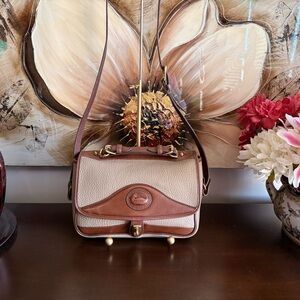 Dooney & Bourke Tan and Brown Crossbody Bag. Preloved and vintage